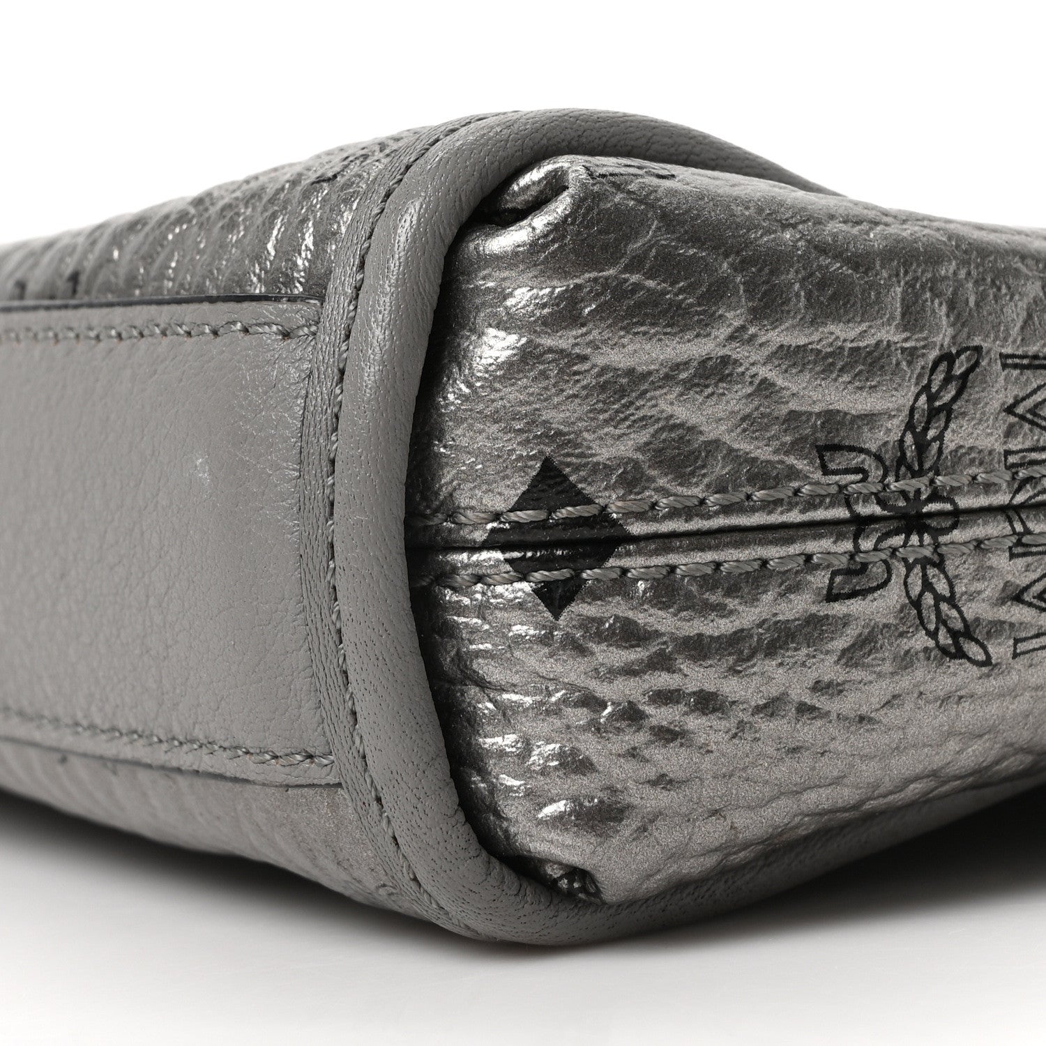 MCM Metallic Visetos Crossbody Bag Silver 10 of 10