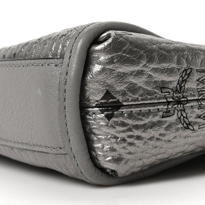 MCM Metallic Visetos Crossbody Bag Silver 10 of 10