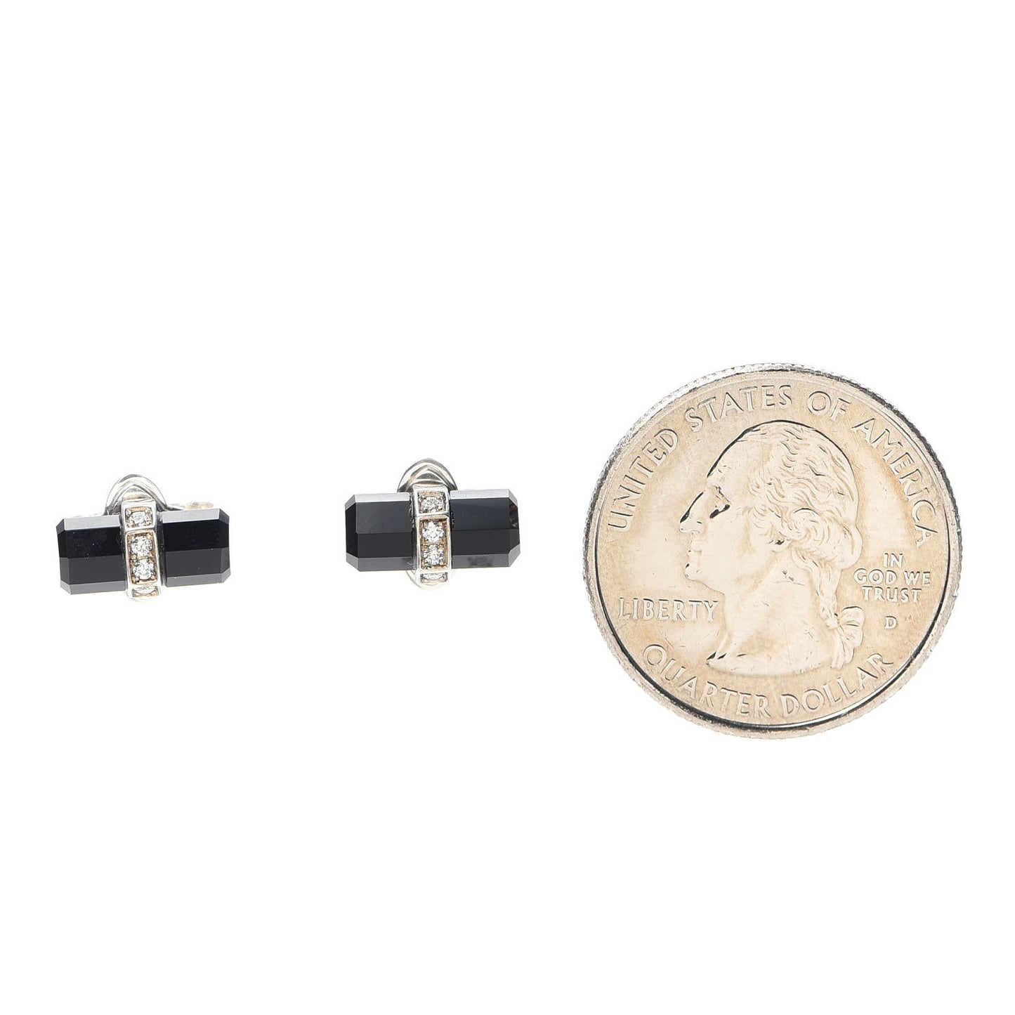 Sterling Silver Diamond Black Onyx Lexington Earrings