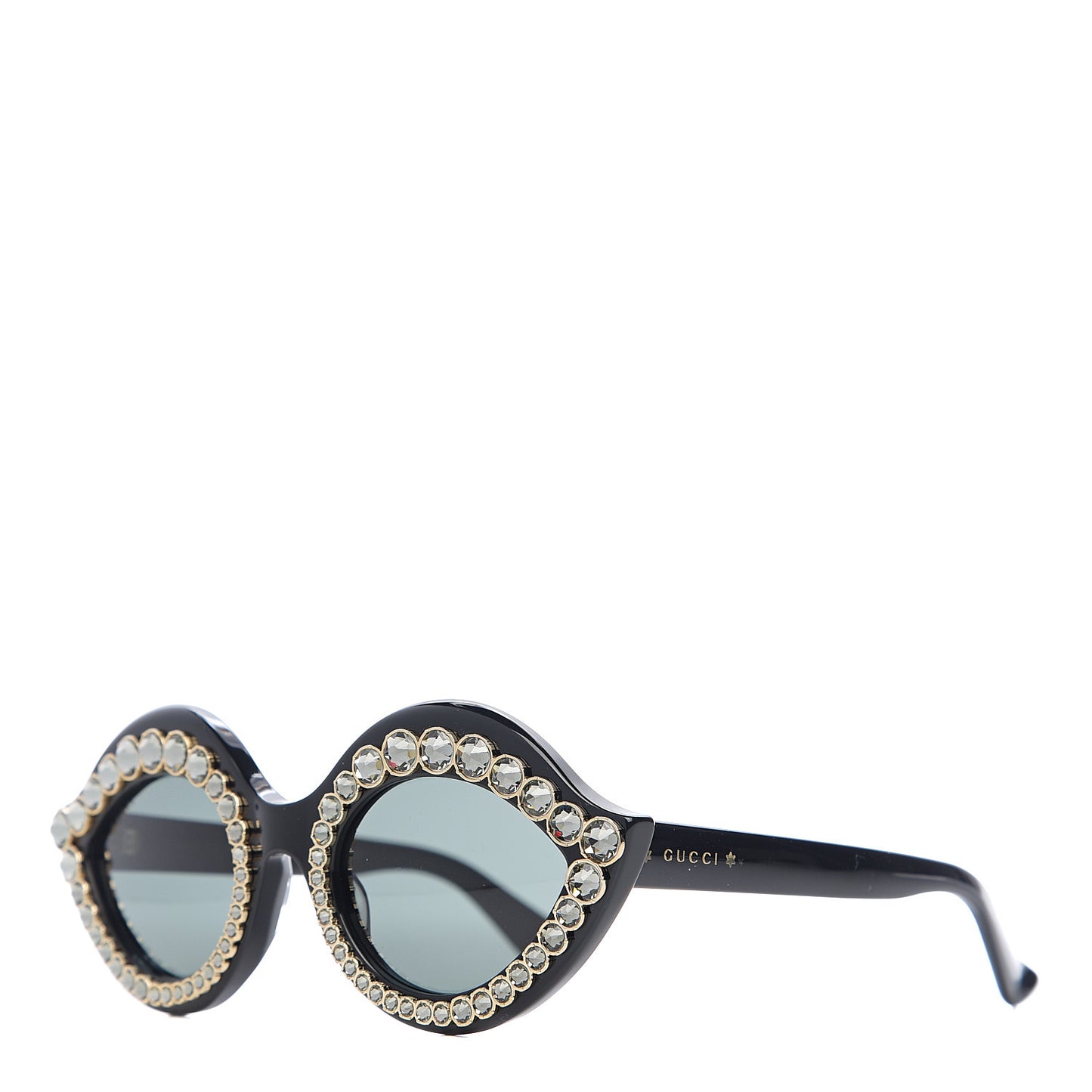 Acetate Crystal Studded Cat Eye Sunglasses GG0045/S Black