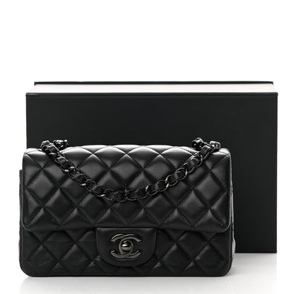 Chanel Lambskin Quilted Mini Rectangular Flap So Black 11 of 11