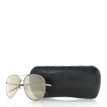 Chanel Metal Aviator CC Sunglasses 4189-T-Q Gold 8 of 8