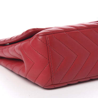 Chanel Lambskin Chevron Quilted Maxi Single Flap Red 8 of 11