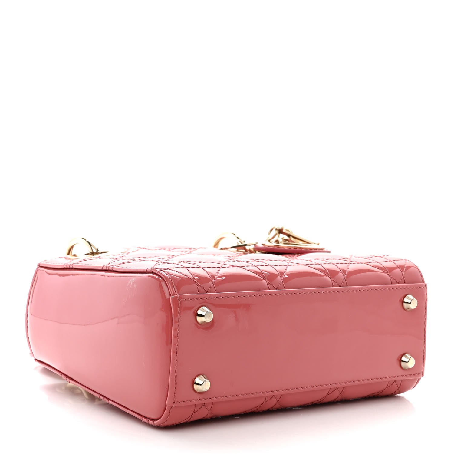 Christian Dior Patent Cannage Mini Lady Dior Pink 4 of 15