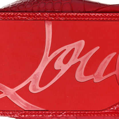 Christian Louboutin Crocodile Embossed Calfskin Spiked Small Cabarock Shopper Tote Red 13 of 13