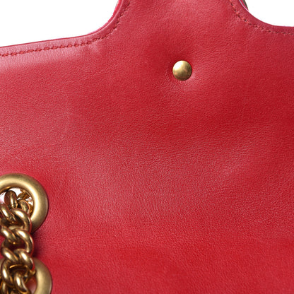 Gucci Velvet Matelasse Mini GG Marmont Shoulder Bag Hibiscus Red 10 of 17