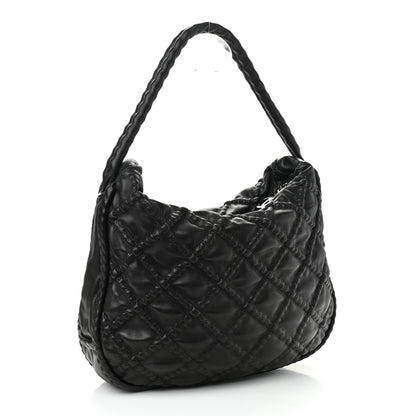 Chanel Quilted Lambskin Hidden Chain Hobo Black 2 of 13
