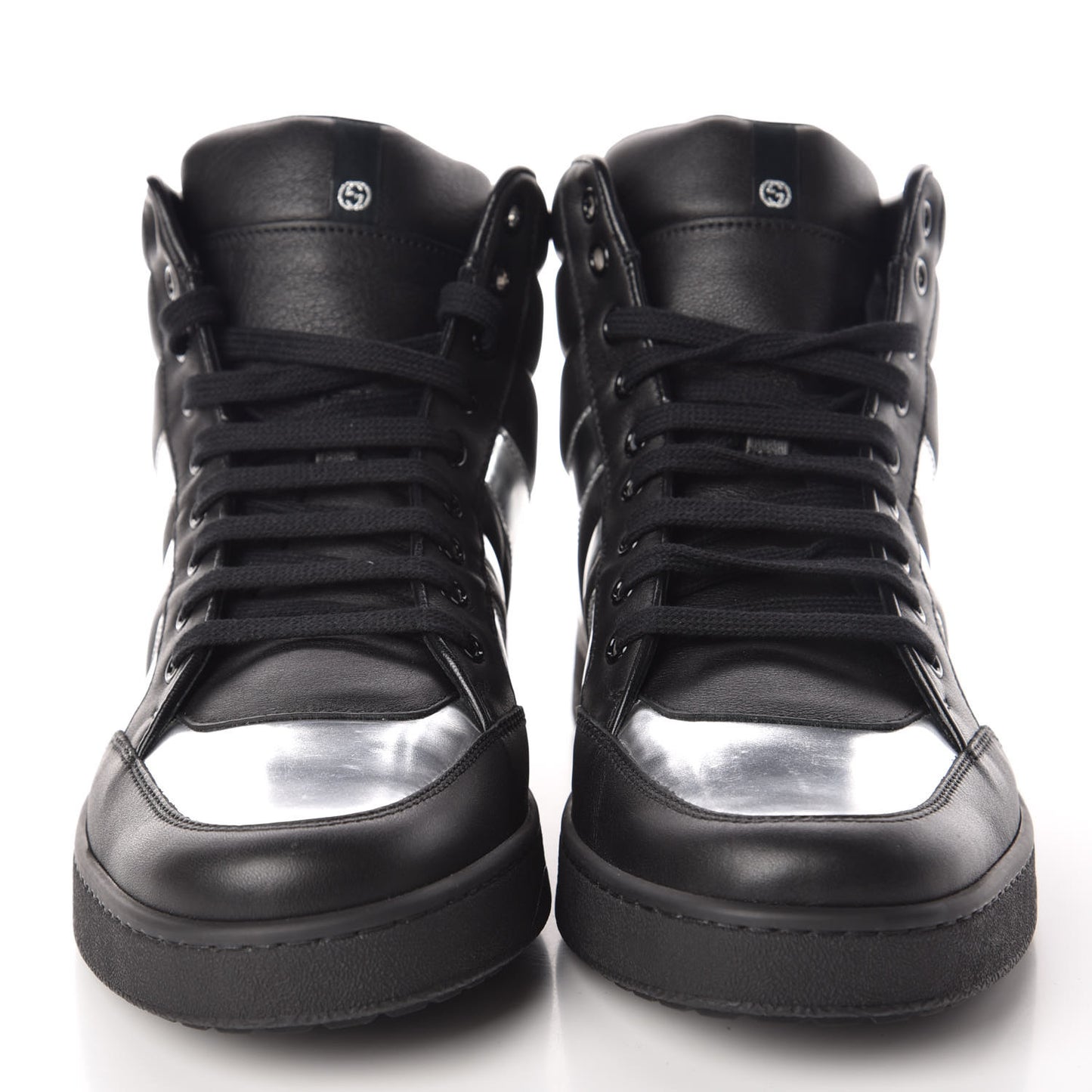 Calfskin Mens Microsoft Glow Light High Top Sneakers 8 Argento