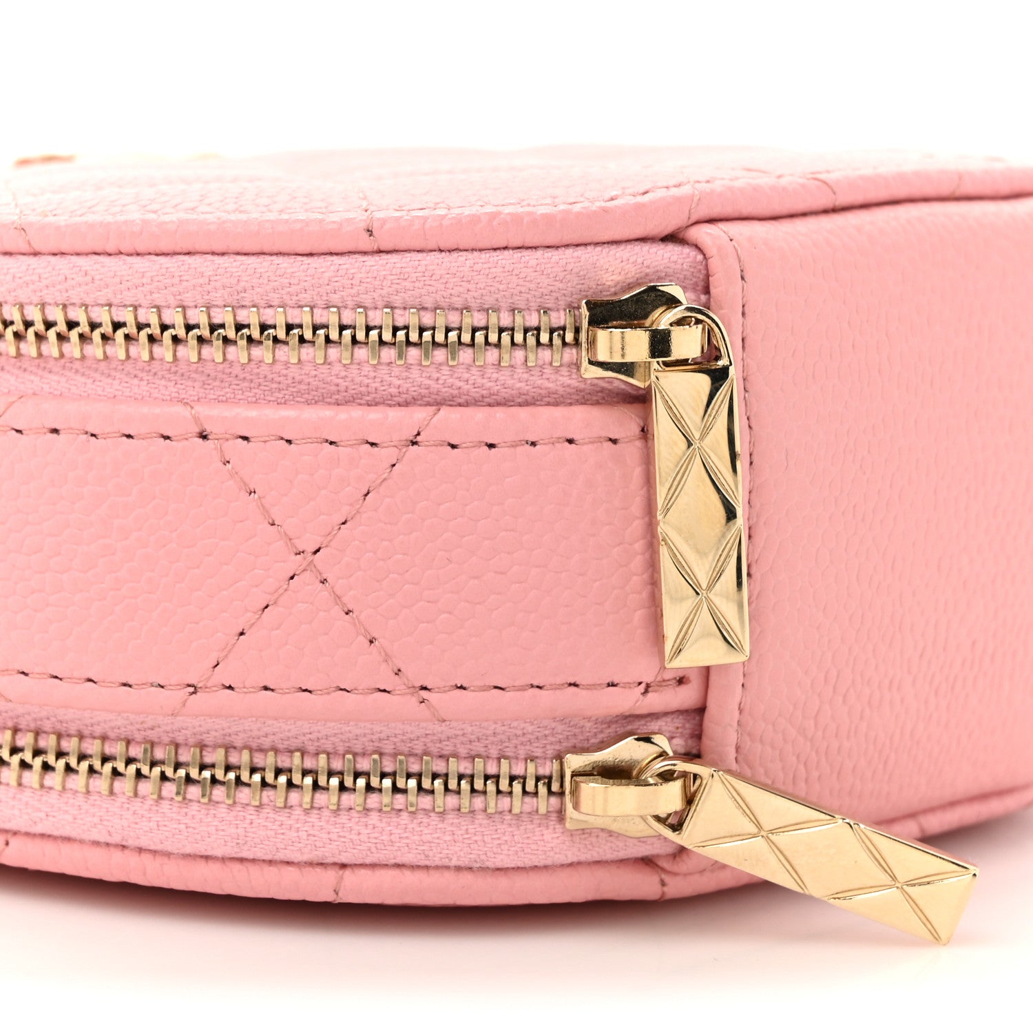 Chanel Caviar Quilted Round Handle With Care Vanity With Chain Pink 11 of 12