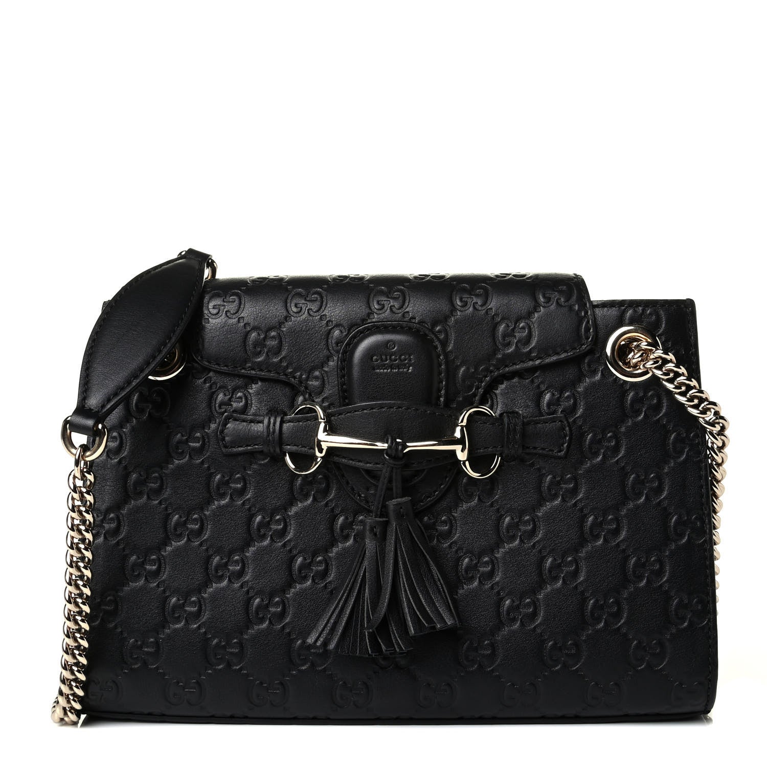 Gucci Guccissima Small Emily Chain Shoulder Bag Black 1 of 6