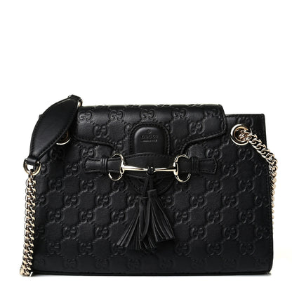 Gucci Guccissima Small Emily Chain Shoulder Bag Black 1 of 6