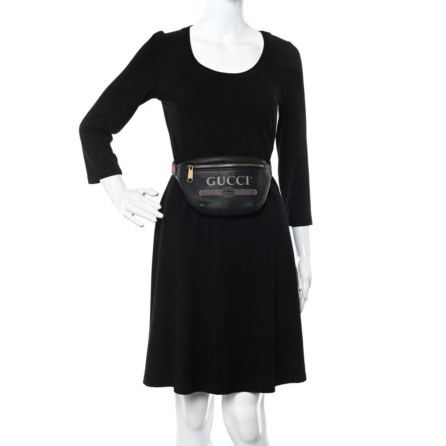 Gucci Grained Calfskin Small Logo Belt Bag Black 2 of 14