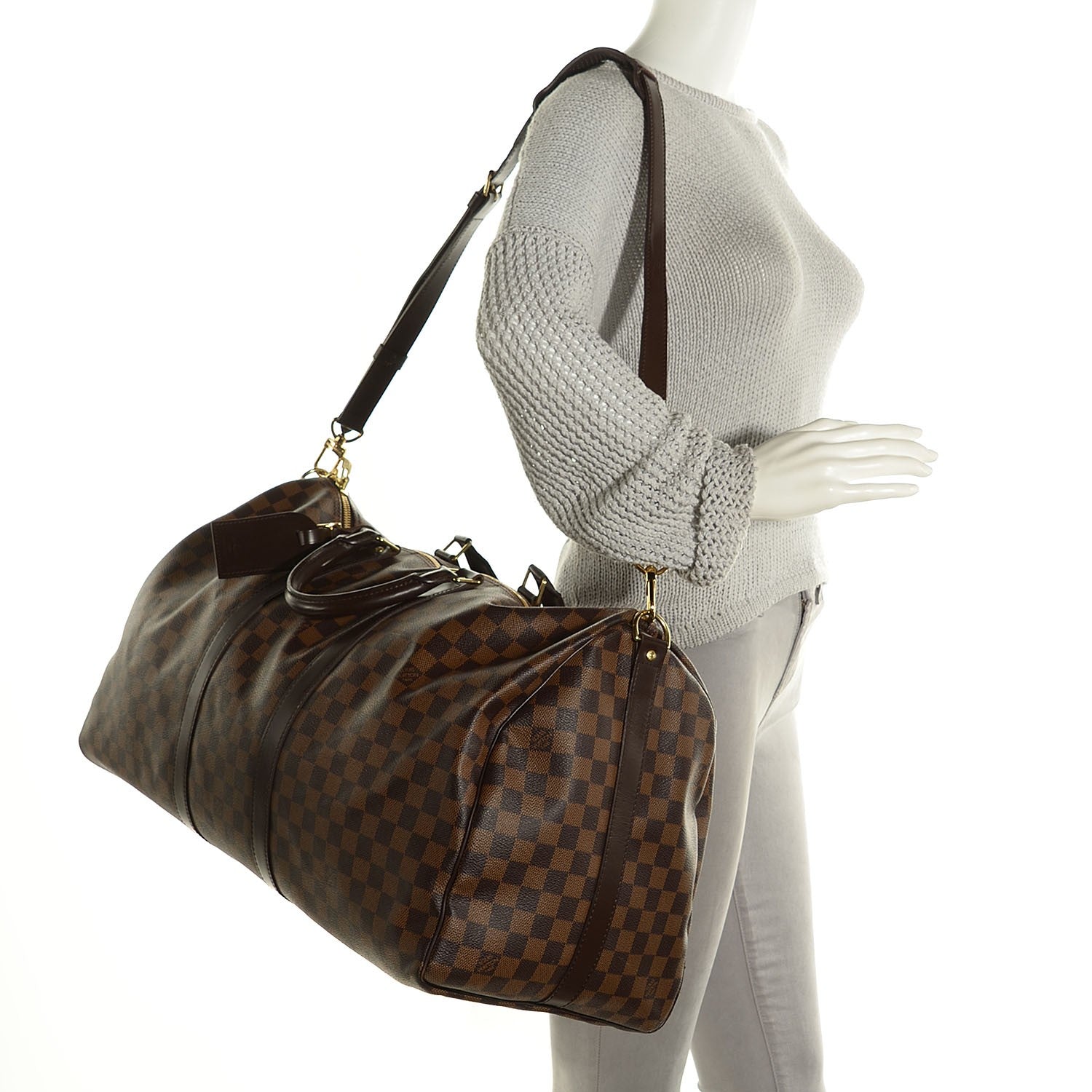 Louis Vuitton Damier Ebene Keepall Bandouliere 55 2 of 7