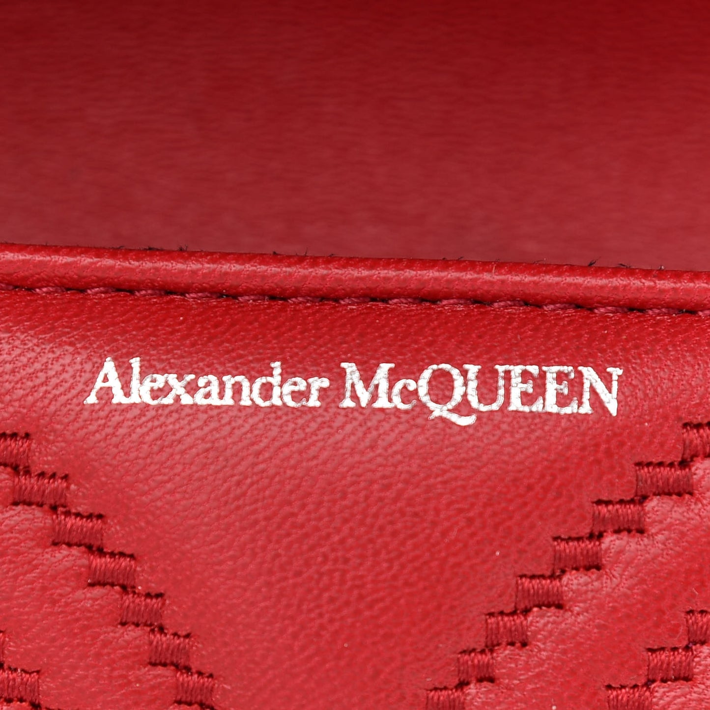 Lambskin Floral Stitched Knuckle Crossbody Bag Welsh Red