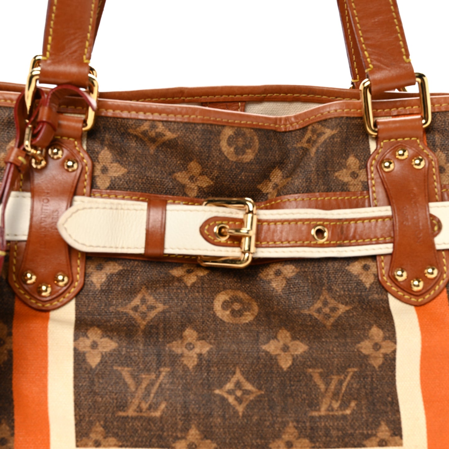 Monogram Rayures Tisse Sac PM
