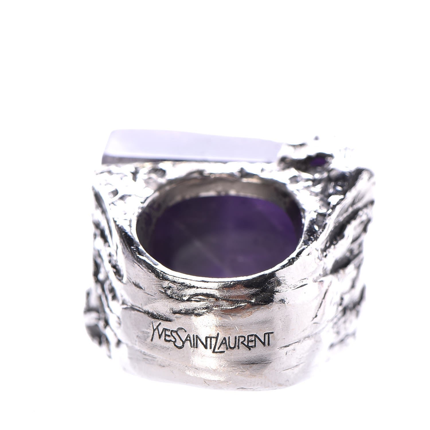 Saint Laurent Amethyst Arty Square Ring 6 3 of 4