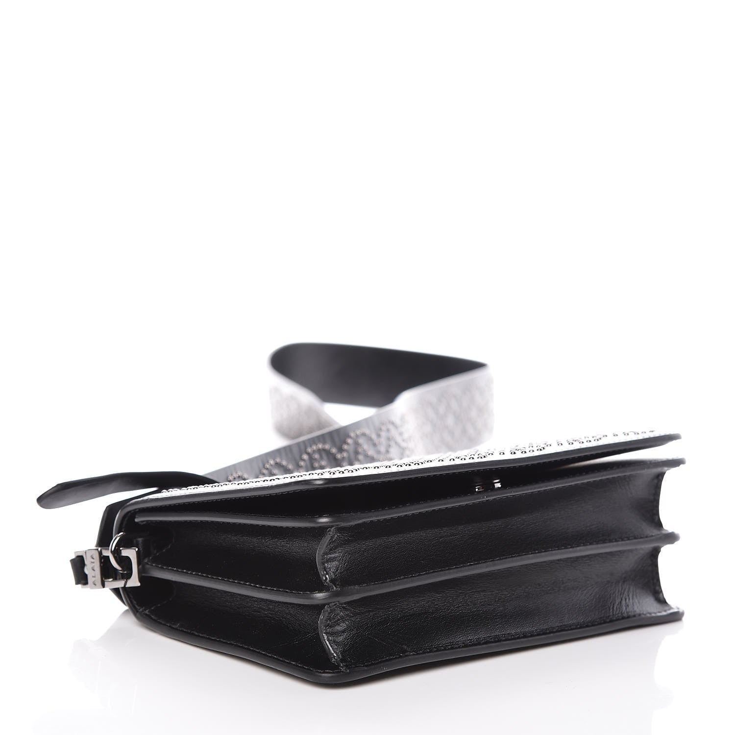 Alaia Calfskin Arabesque Studded Medium Franca Crossbody Black 4 of 8