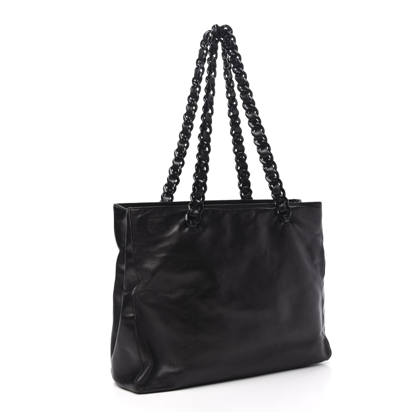 Nappa Chain Tote Black