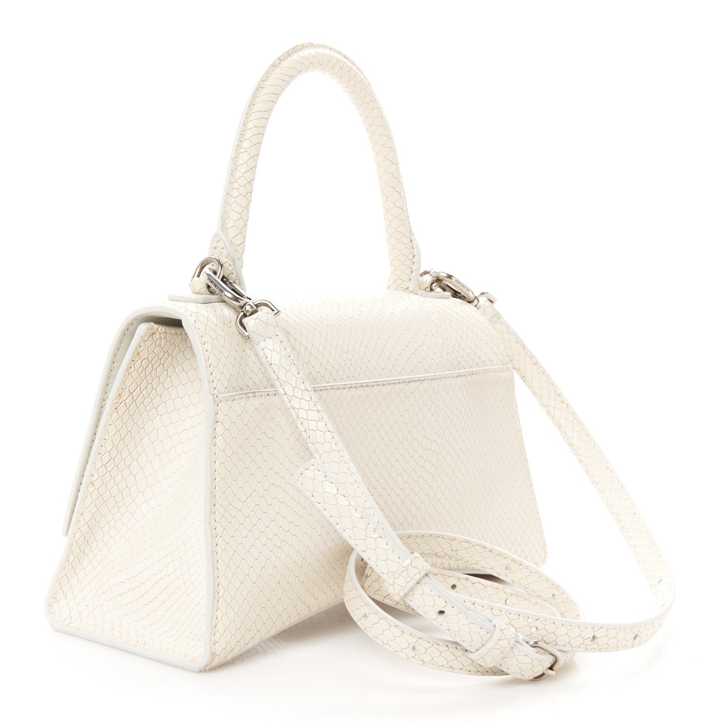 Balenciaga Calfskin Snake Embossed Small Hourglass Top Handle Bag 3 of 11