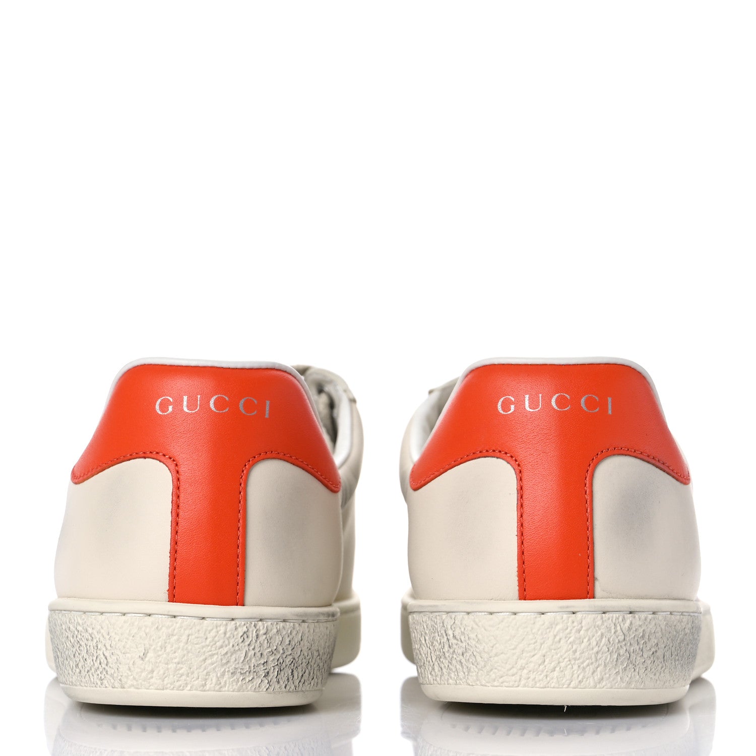 Gucci X DISNEY Miro Soft Calfskin Mickey Mouse Print Mens Ace Sneakers 8.5 Ivory Deep Orange 5 of 13