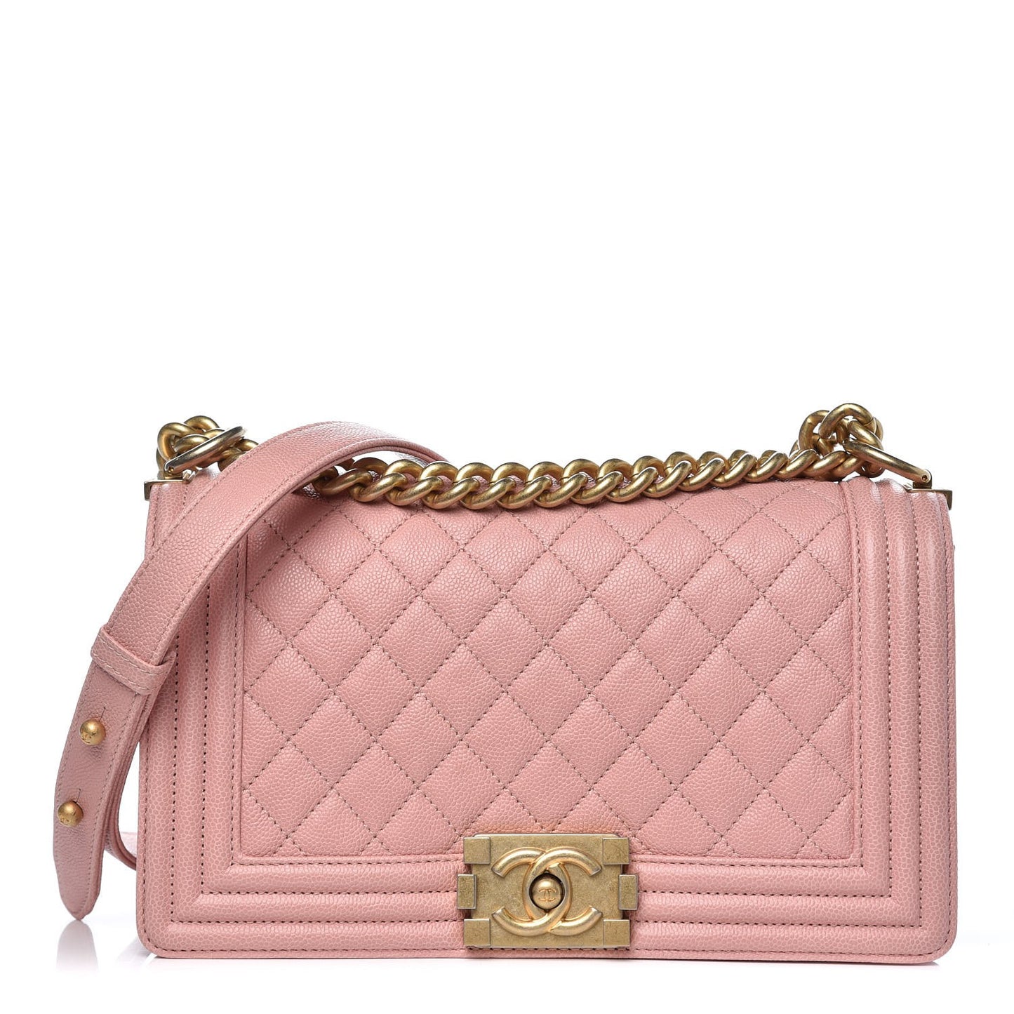 Caviar Quilted Medium Boy Flap Pink