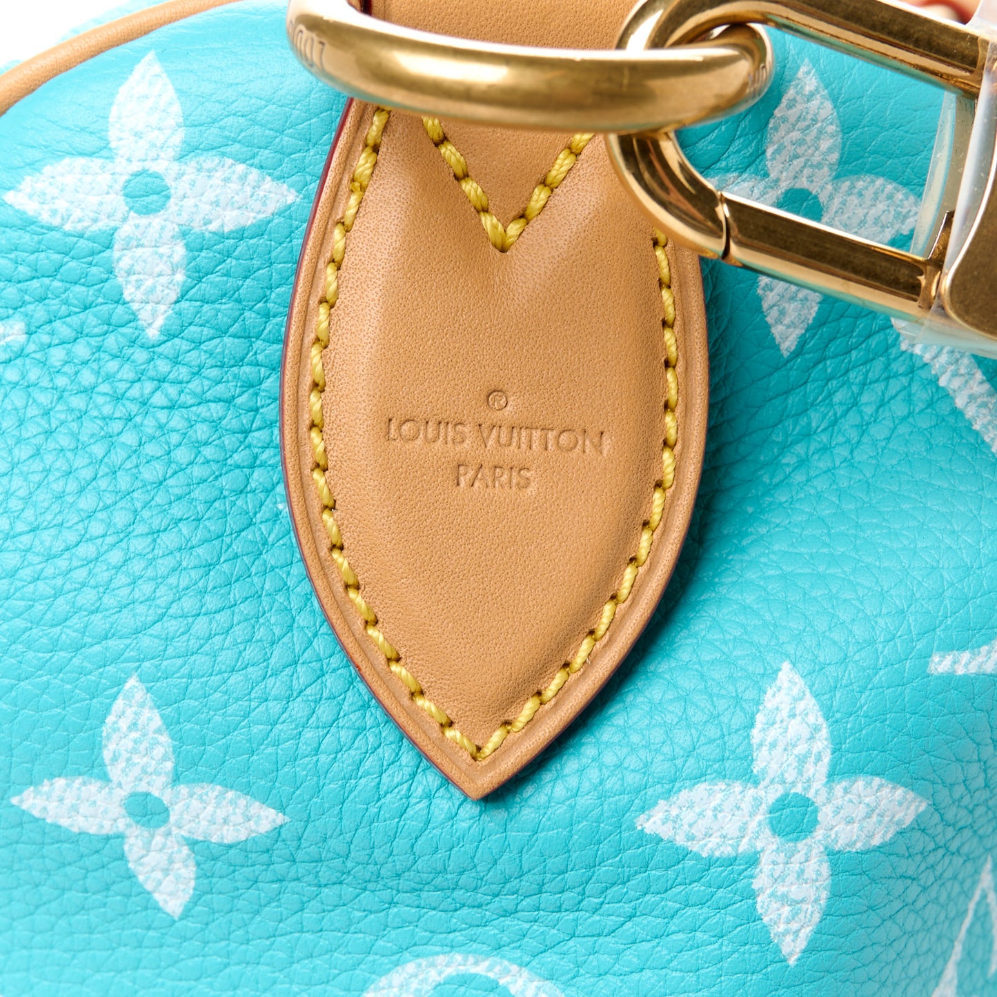 Calfskin Monogram Speedy P9 Bandouliere 40 Turquoise