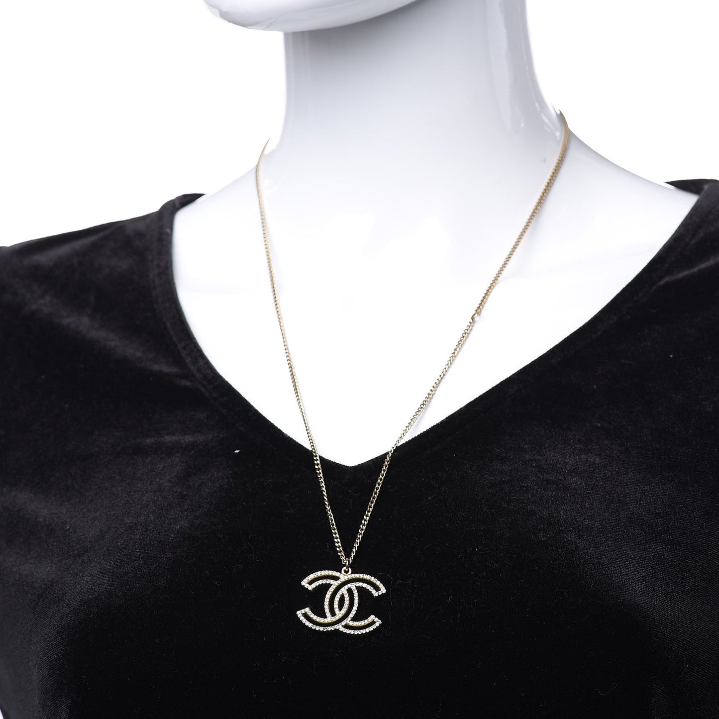 Crystal CC 100 Anniversary Necklace Gold