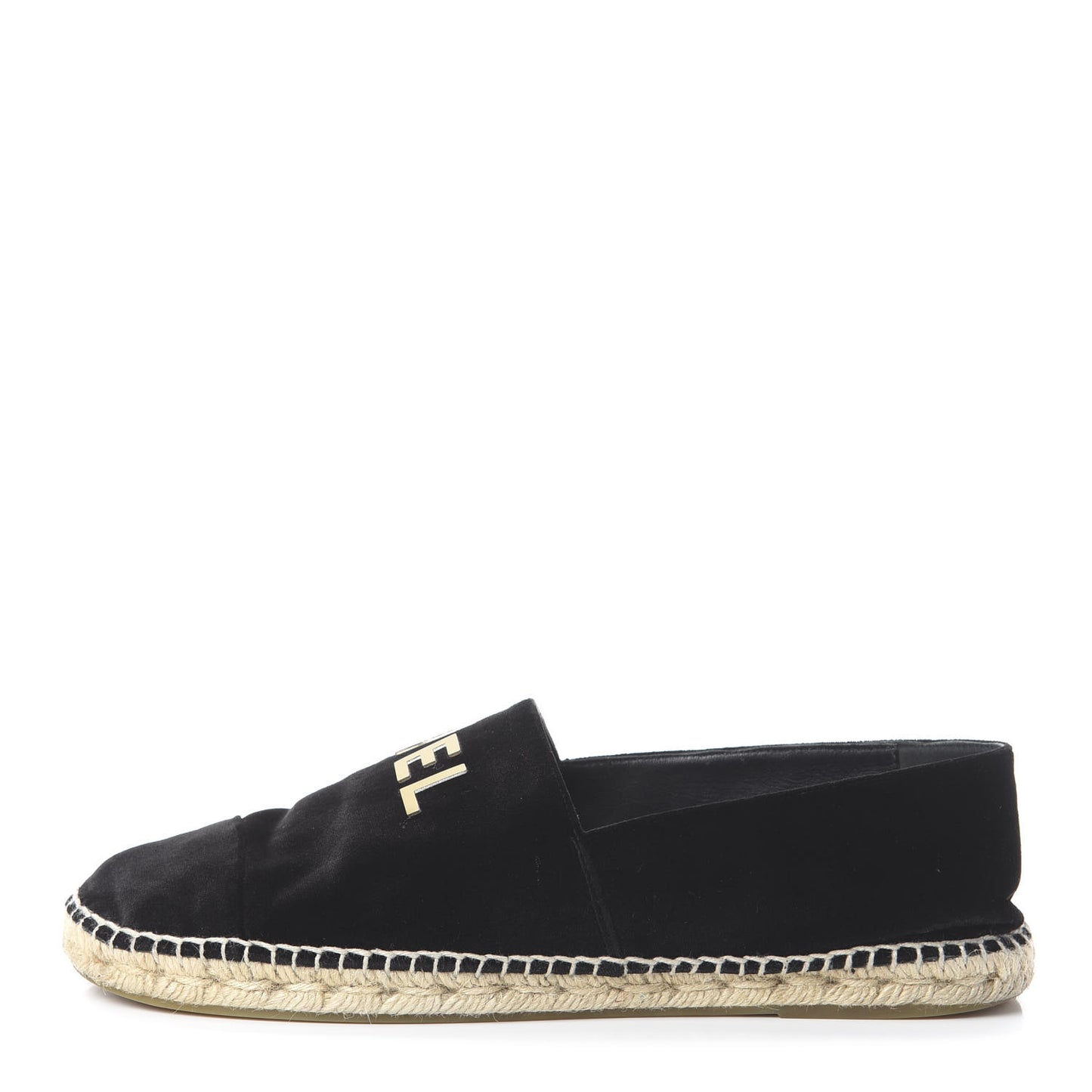 Velvet Logo Espadrilles 42 Black