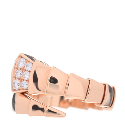 Bulgari 18K Rose Gold Diamond Serpenti Viper Ring L 3 of 5