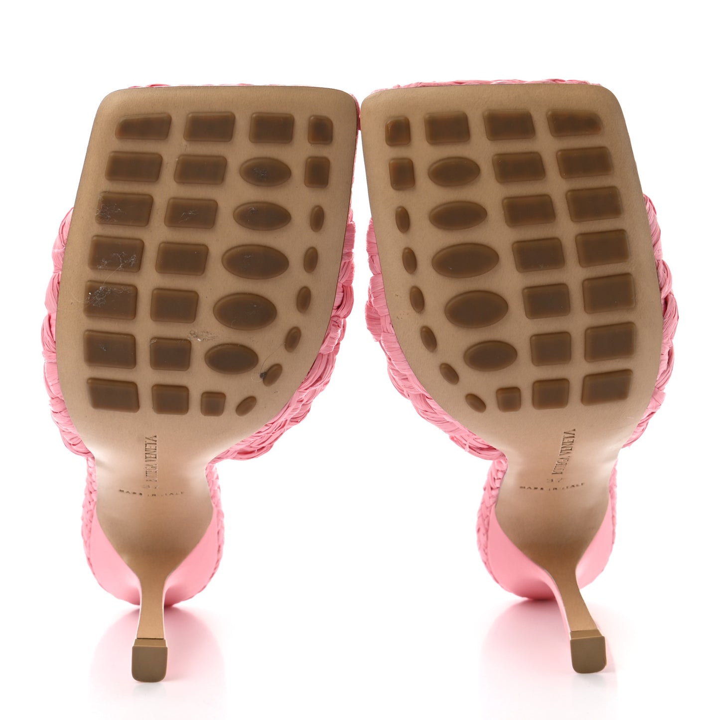 Raffia Twisted Intrecciato Stretch Mule Sandals 37 Blossom