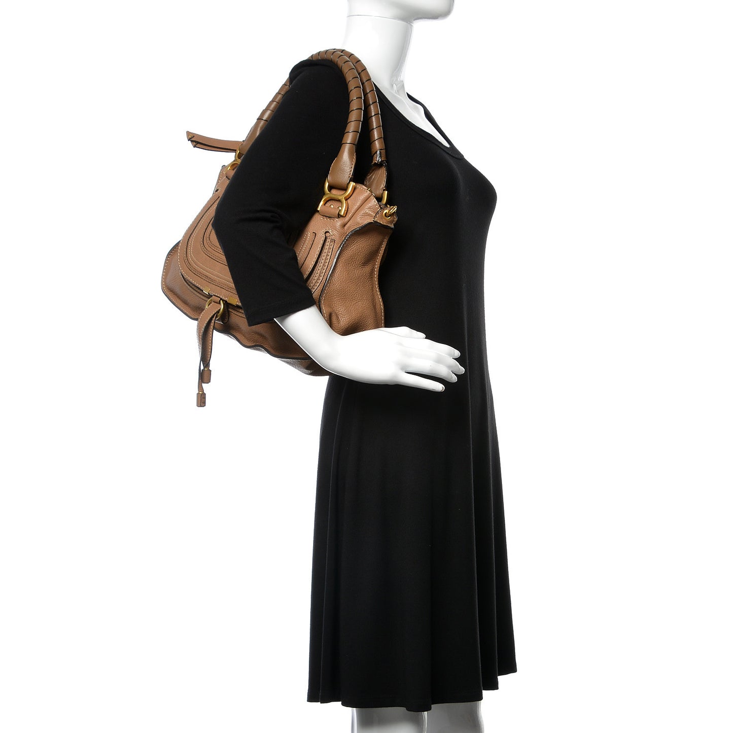 Calfskin Medium Marcie Satchel Nut