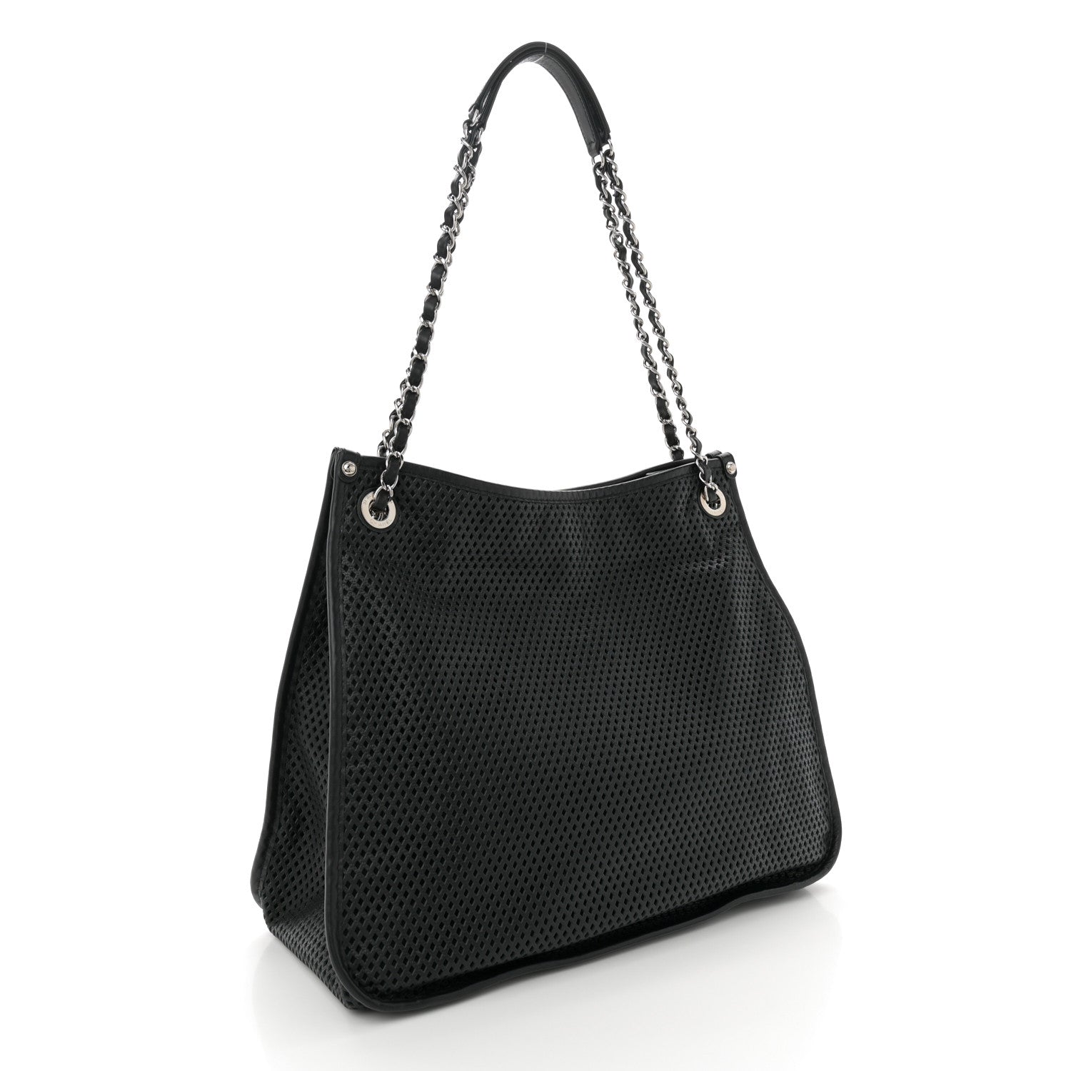 Chanel Calfskin Perforated Up In The Air Tote Black 3 of 11