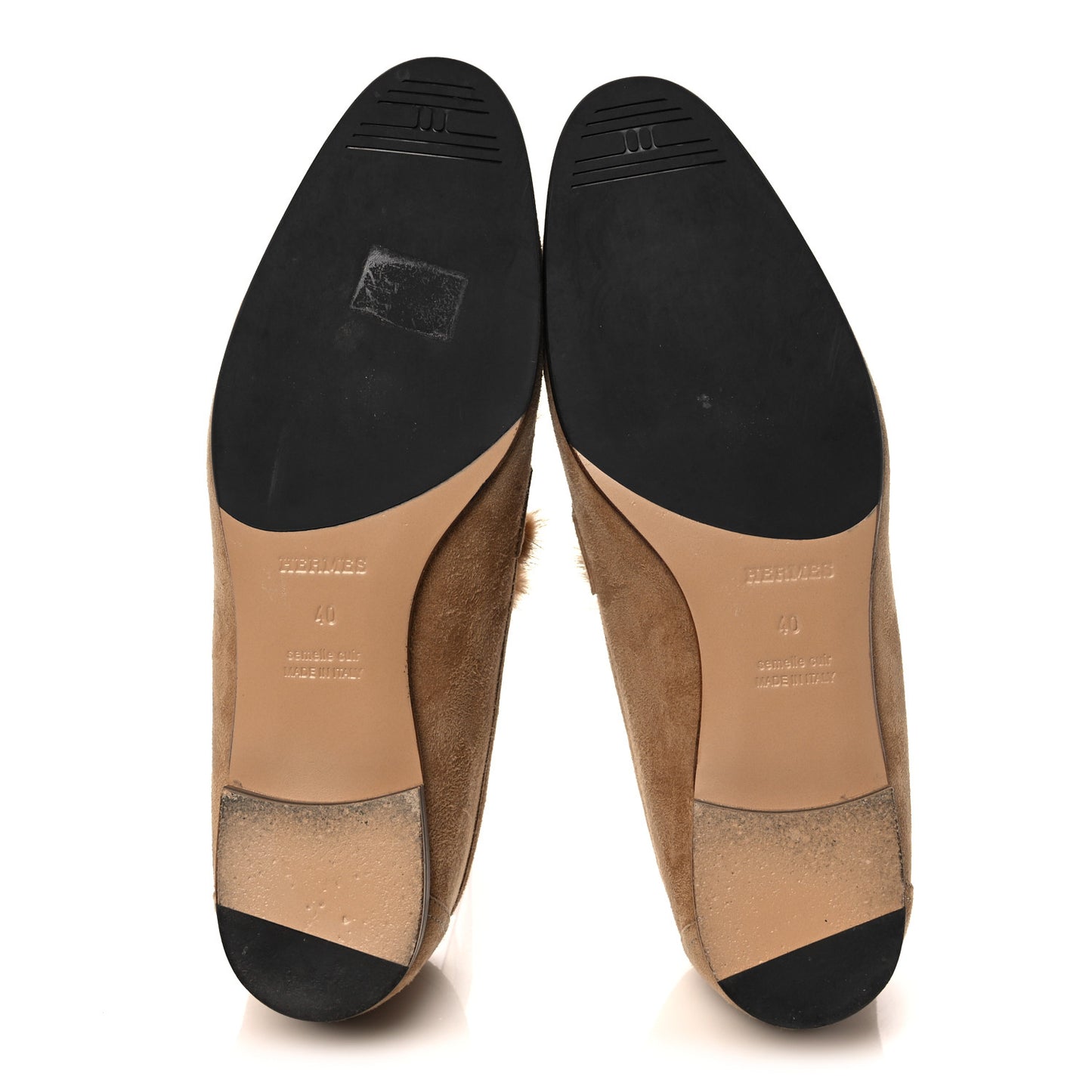 Mink Fur Suede Goatskin Paris Loafers 40 Marron Havane
