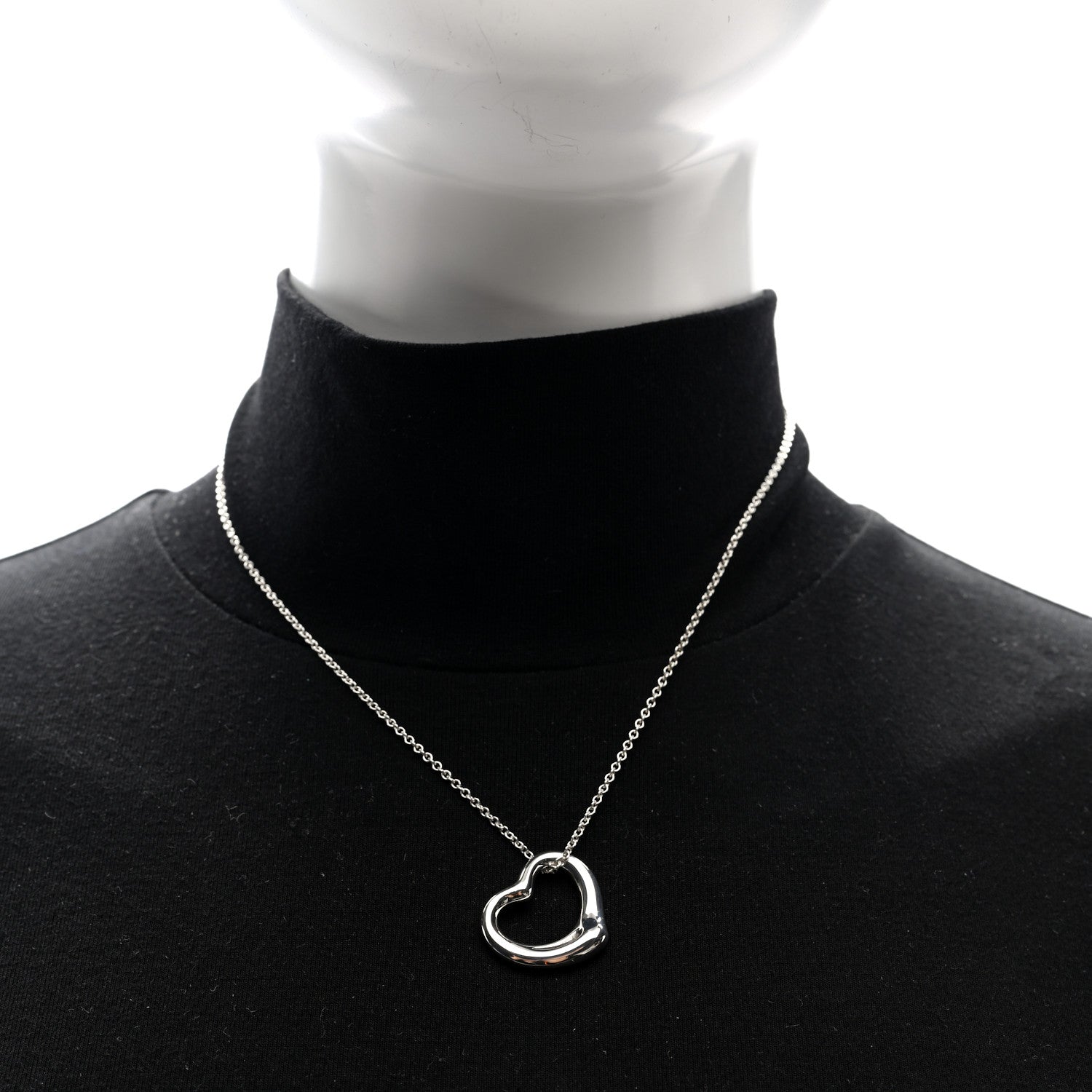 Tiffany Sterling Silver Elsa Peretti 22mm Open Heart Pendant
