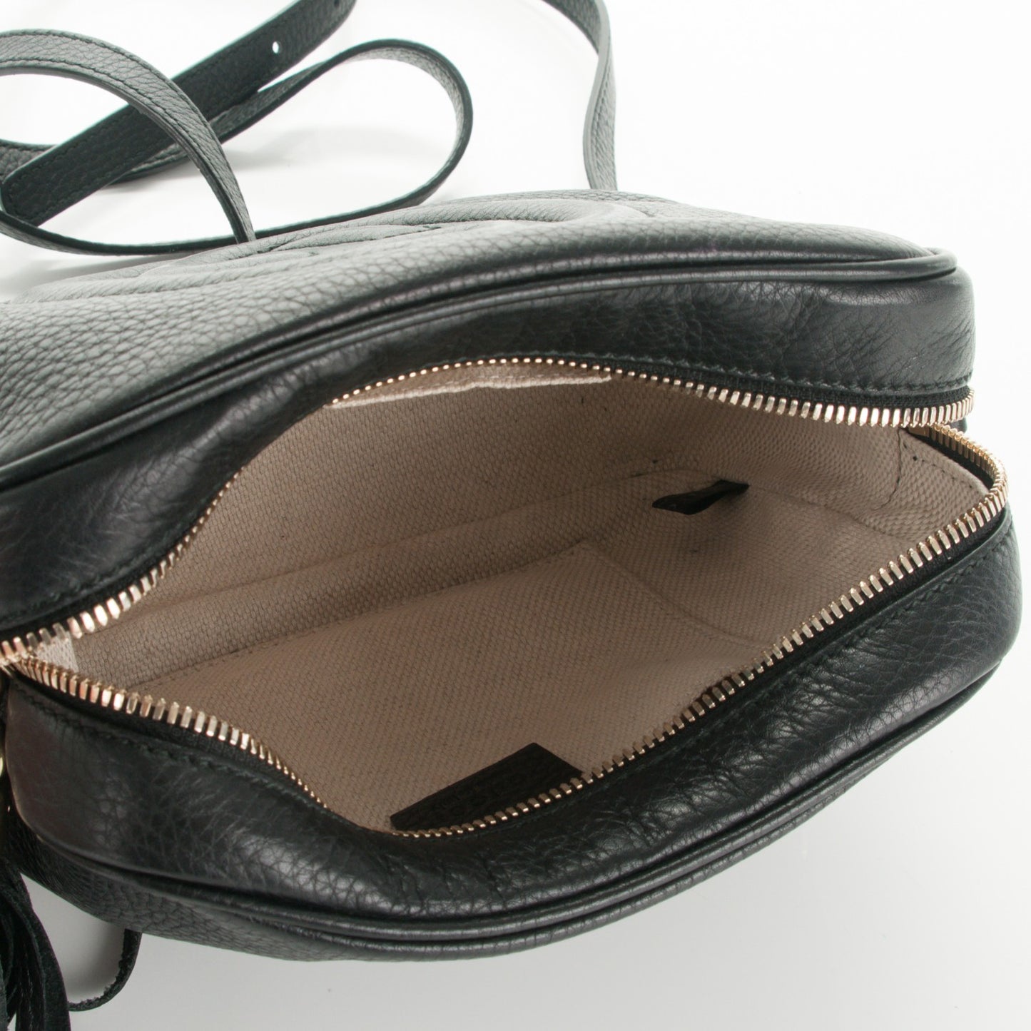 Pebbled Calfskin Small Soho Disco Bag Black