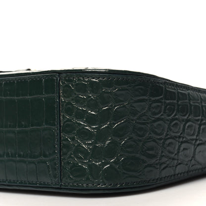 Saint Laurent Calfskin Crocodile Embossed LE 5 A 7 Hobo Vert Fonce 10 of 10
