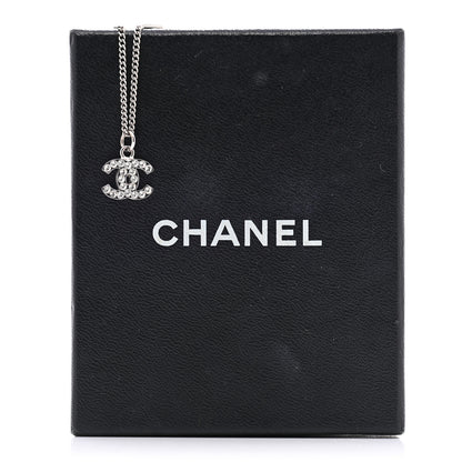 Chanel Crystal Timeless CC Necklace Silver 7 of 7