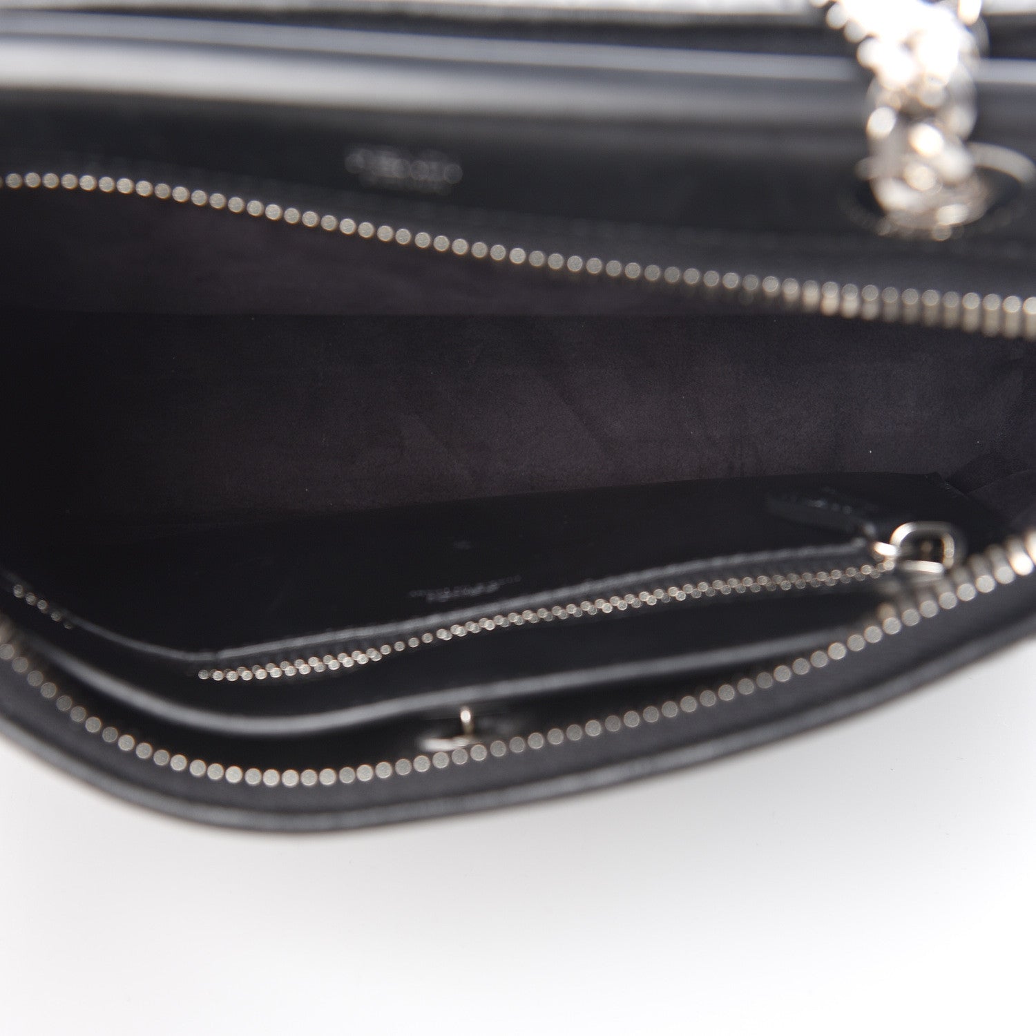Fendi Shiny Nappa Trapuntata Small DotCom Click Chain Satchel Black 6 of 15