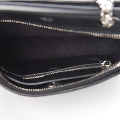 Fendi Shiny Nappa Trapuntata Small DotCom Click Chain Satchel Black 6 of 15
