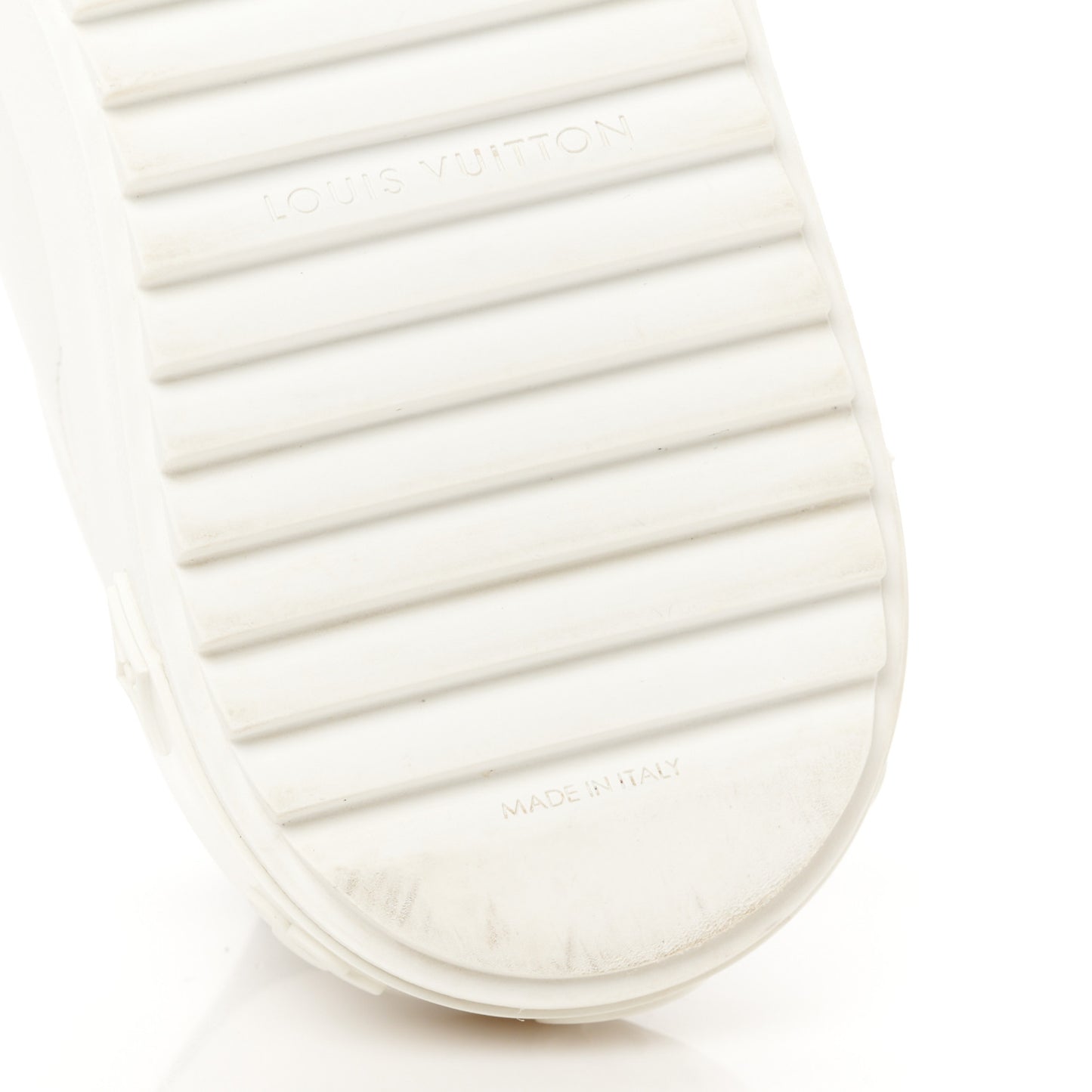 Calfskin Monogram Debossed Time Out Sneakers 38 White