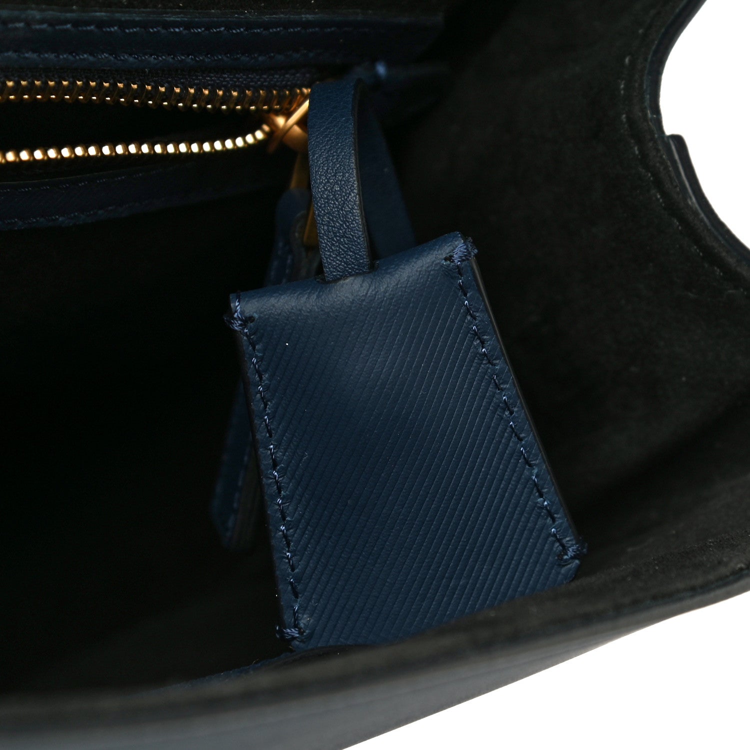 Burberry Trench Calfskin Medium DK88 Top Handle Bag Ink Blue 10 of 11