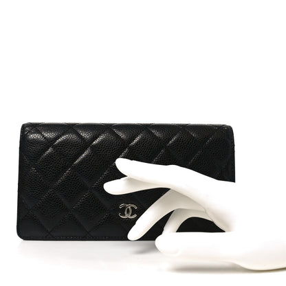 Chanel Caviar Quilted Yen Wallet Black 2 of 9