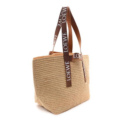 Loewe Raffia Paulas Ibiza Fold Shopper Tote Natural Tan 3 of 11
