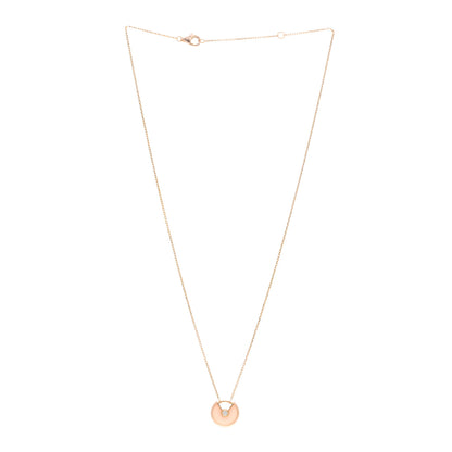 Cartier 18K Pink Gold Diamond Pink Opal XS Amulette de Cartier Pendant Necklace 3 of 4