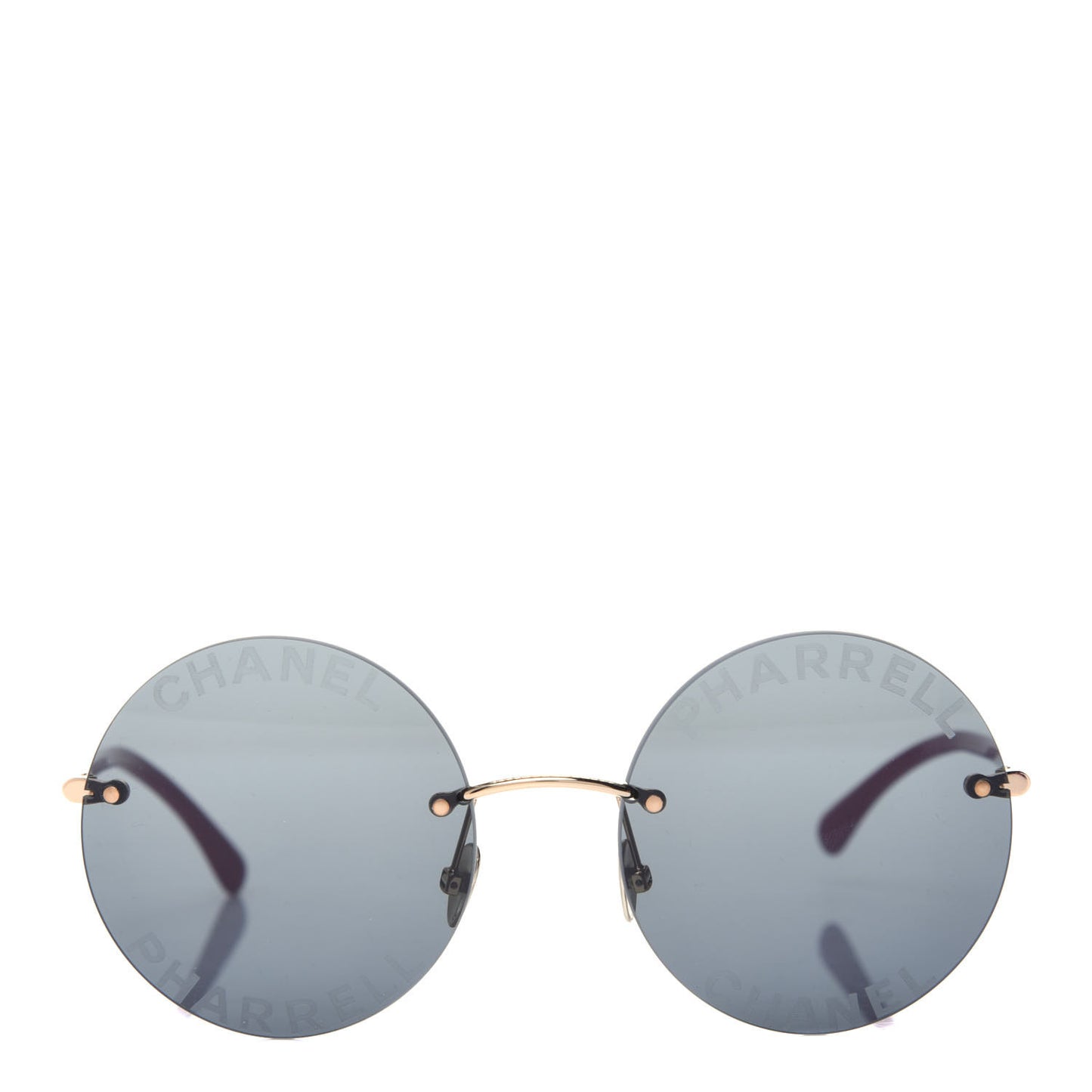 X PHARRELL WILLIAMS Gold Plated Acetate Round Sunglasses Pink