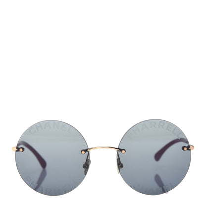 Chanel X PHARRELL WILLIAMS Gold Plated Acetate Round Sunglasses Pink 2 of 8