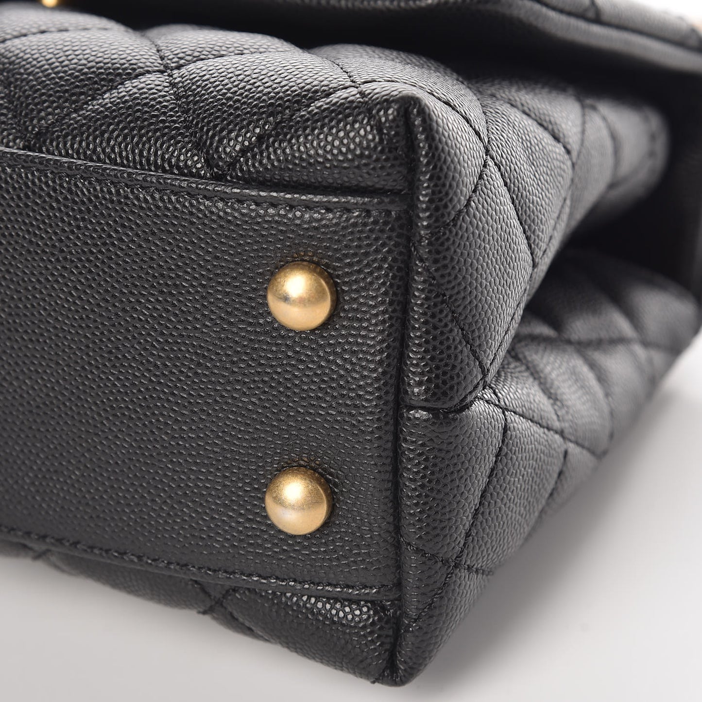 Caviar Quilted Mini Coco Handle Flap Black