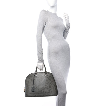 Louis Vuitton Ostrich Alma MM Gris 2 of 10