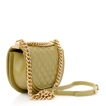 Chanel Caviar Quilted Small Boy Messenger Bag Green 3 of 10