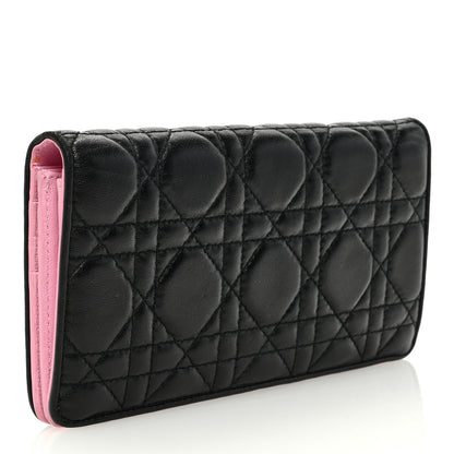 Christian Dior Lambskin Cannage Rendezvous Wallet Black 3 of 6
